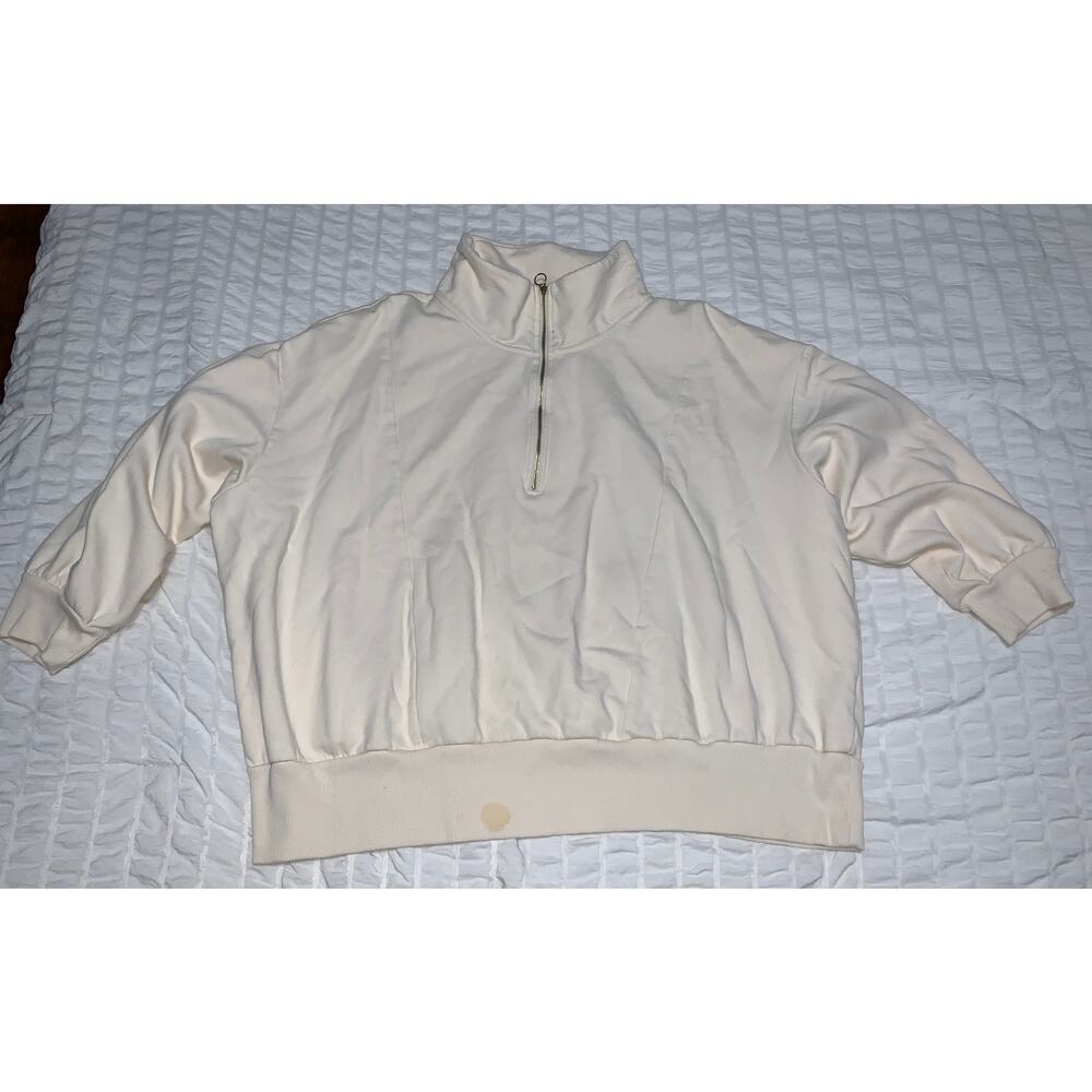 A New Day ¼ Zip Pullover Sweater Cream – Women’s Size 4X Plus